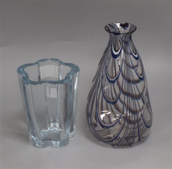 Two Art glass vases, c.1970